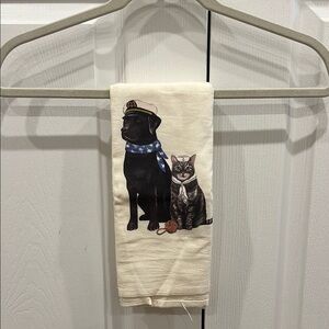 Sailor Dog and Cat Tea Towel